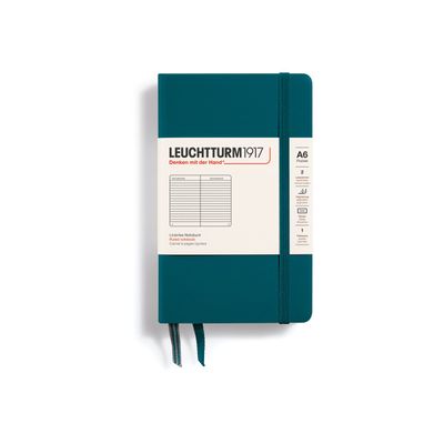 4004117551956-Leuchtturm1917 - Carnet de notes rigide A6 - ligné - bleu pétrole-Avant-0