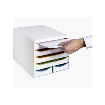 9002493312913-Exacompta Black Office - Module de classement 6 tiroirs - blanc/arlequin-Angle gauche-6