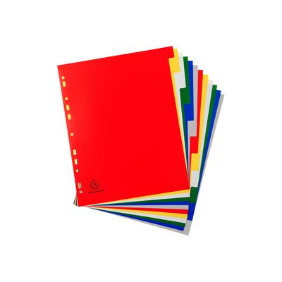 3130632025120-Exacompta - Pack de 20 intercalaires 12 positions numériques - A4 Maxi - couleurs assorties-Avant-2
