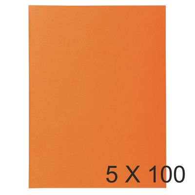 3288583301074-Exacompta Super 210 - 5 Paquets de 100 Chemises - 210 gr - orange--0