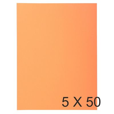 3130631332007-Exacompta Super 210 - 5 Paquets de 50 Chemises 2 rabats - 210 gr - orange--0