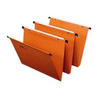 4002030021570-Fast Standard - 25 Dossiers suspendus pour tiroirs - orange - fond V-Angle droit-0