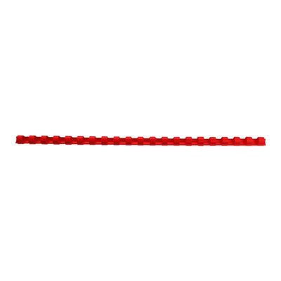 033816097315-GBC - 100 peignes / anneaux de reliure en plastique - 6 mm - 25 feuilles - rouge-Avant-0