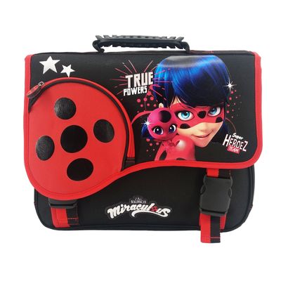 3700516280053-Cartable Miraculous 38 cm - 2 compartiments - noir et rouge - Bagtrotter--0