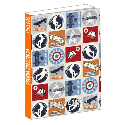 3666311016610-Agenda Phileas - 1 jour par page - 12 x 17 cm - skate - Bagtrotter--0