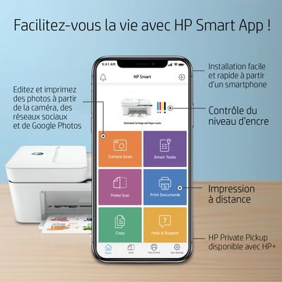0404051381789-HP Deskjet 4130e - imprimante multifonction jet d'encre couleur A4 - Wifi - blanche, éligible Instant --5