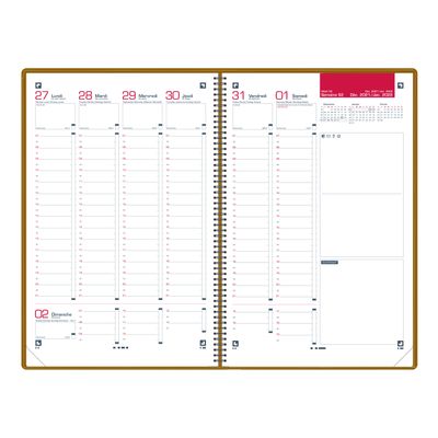 3147280268090-Agenda Voyage - 1 semaine sur 2 pages - 16 x 24 cm - violet - Oxford--1