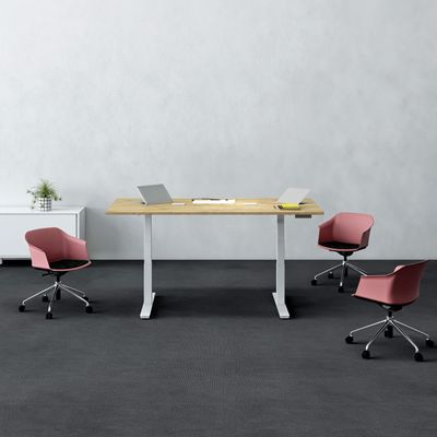 3617350004113-Table de réunion assis/debout AXEL - réglage électrique - L200 x P100 cm - plateau imitation chêne cla--1