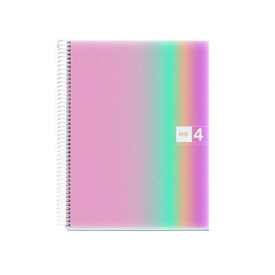 8422593040812-Notebook Aurora, A4, quadrillage 5x5 mm, 120 feuilles de 4 couleurs, Miquelrius, West Bay.--0