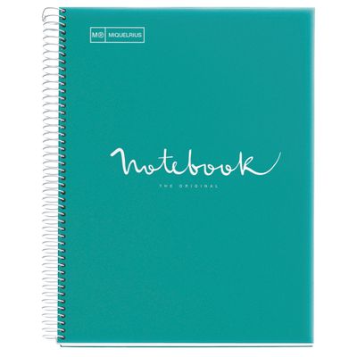 8422593021347-Notebook Emotions, couverture souple, A4 séyès, 80 feuilles de 1 couleur, Miquelrius, Turquoise.--0