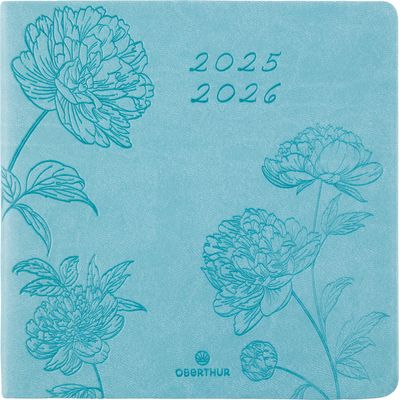 3664447197555-Agenda Summerside - 1 semaine sur 2 pages - 16,5 x 16,5 cm - vert turquoise - Oberthur--0