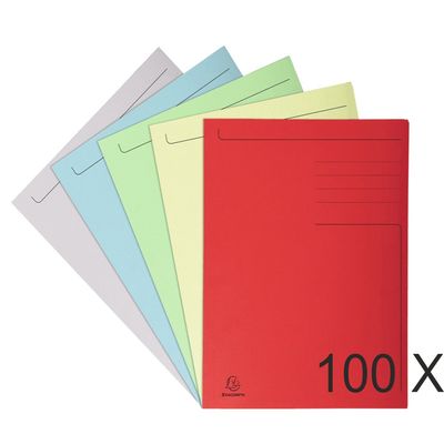 3130635449008-Exacompta Forever - 100 Chemises imprimées format folio - 280 gr - couleurs assorties--0
