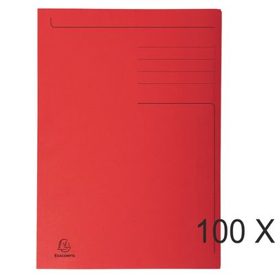 3130634490391-Exacompta Forever - 100 Chemises imprimées format folio - 280 gr - rouge--0