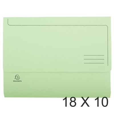 3130632479732-Exacompta Super 210 - 18 Paquets de 10 Chemises poche - vert clair--0