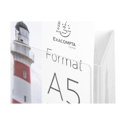 9002493109759-Exacompta Office - Triptyque pour A5 - cristal-Gros plan-1