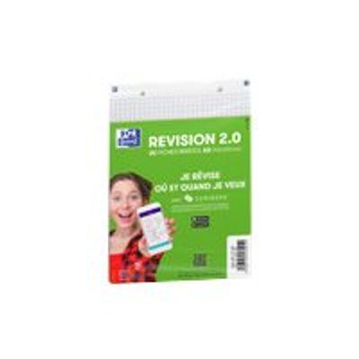 3020120169910-Oxford Revision 2.0 - Pack de 32 Fiches Bristol - A5 - petits carreaux - perforées - blanc-Angle gauche-0