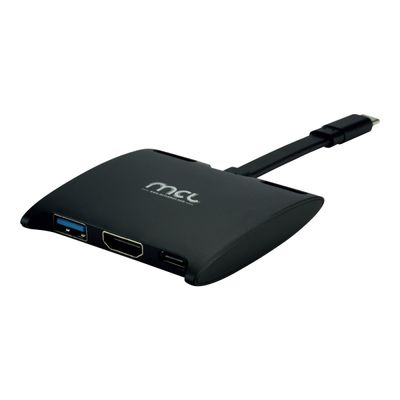 3700224766672-MCL Samar - station d'accueil USB Type C 3 ports - USB-A - HDMI - charge PD-Angle droit-0