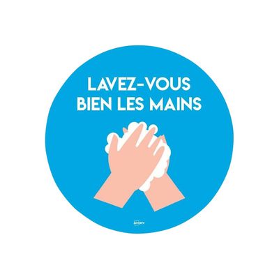 5014702142284-Avery - Affiche de sécurité ronde - lavez-vous les mains régulièrement-Avant-0