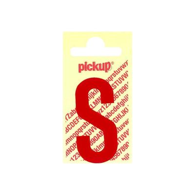 8711234223180-Pickup - Étiquette autocollante - 90 mm - Lettre S - rouge brillant-Avant-0