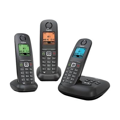 4250366841274-Gigaset A540A Trio - téléphone sans fil - avec répondeur + 2 combinés supplémentaires - noir-Avant-0
