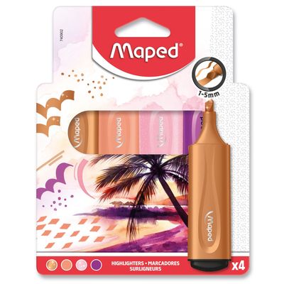 3154147409022-Maped Fluo'peps - Pack de 4 surligneurs - mix 2 pastel et 2 glitter - différents modèles disponibles--0