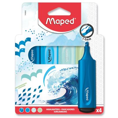3154147409022-Maped Fluo'peps - Pack de 4 surligneurs - mix 2 pastel et 2 glitter - différents modèles disponibles--2