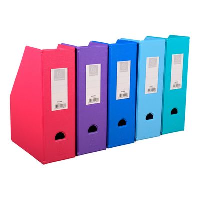 3130632901806-Exacompta - 10 Porte-revues polypro - dos 100 mm - couleurs assorties - livrés à plat-Angle gauche-6