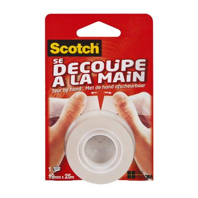 4046719360581-Scotch Crystal - Ruban adhésif "Se découpe à la main" - 19mm x 25m--0