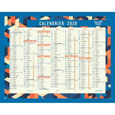 3371010410804-Calendrier de banque Août à Septembre - 43 x 33,5 cm - éventail - Quo Vadis--1
