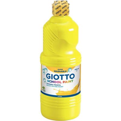 8000825977022-Giotto School - Gouache ultra lavable - jaune - bouteille d'1 L--0