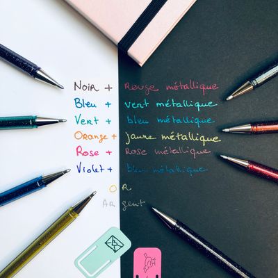 0884851024565-Pentel - Roller encre metallique pailletée - 1 mm - vert/bleu--1