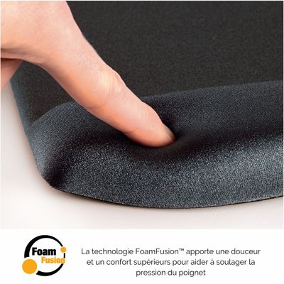 043859718917-Fellowes PlushTouch - Tapis de souris / repose-poignets ergonomique - noir - protection anti-bactérienne Microban - surface douce e--2