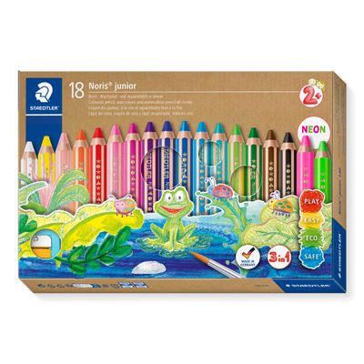 4007817029206-STAEDTLER Buddy - 18 Crayons de couleur - pointe large--0