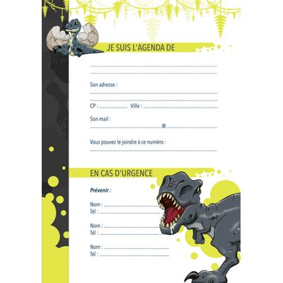 3592930017410-Agenda Dino bleu - 1 jour par page - 12,5 x 17,5 cm - Bouchut--4