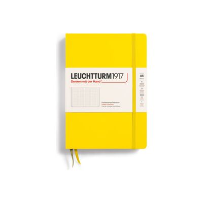 4004117424878-Leuchtturm1917 - Carnet de notes rigide A5 - pointillés - jaune citron-Avant-0