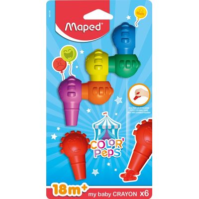 3154148631064-Maped Early Age - 6 crayons de cire - couleurs assorties - pointe extra large--0