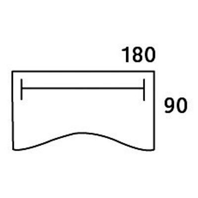 3253310150270-Bureau double vague symétrique IDRA - L180 cm - Pieds aluminium - plateau imitation Erable--1