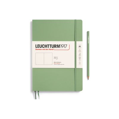 4004117593314-Leuchtturm1917 - Carnet de notes souple - composition B5 - uni - vert sauge-Avant-0
