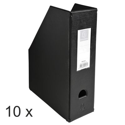3130632901615-Exacompta - 10 Porte-revues polypro - dos 100 mm - noir - livrés à plat--0