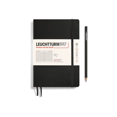 4004117328206-Leuchtturm1917 - Carnet de notes souple A5 - ligné - noir-Avant-0