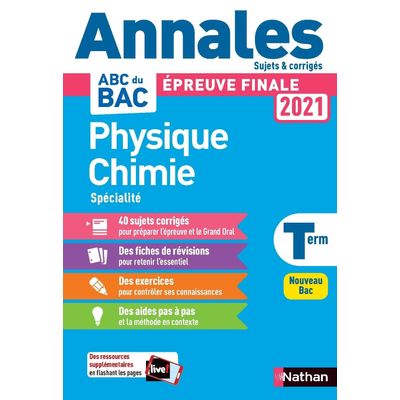 9782091575346-Annales BAC 2021 - Physique Chimie Terminale - Corrigé--0