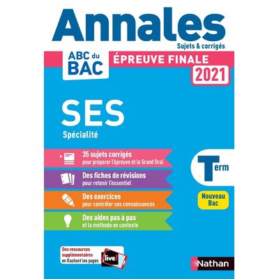 9782091575360-Annales Bac 2021 - Sciences Economiques et Sociales Terminale - Corrigé--0