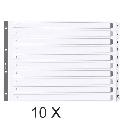 5016196253521-Exacompta - Pack de 10 intercalaires 10 positions numériques - A3 - blanc - touches plastifiées--0