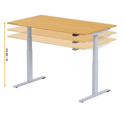 3760350281357-Bureau électrique UGO - L140x80cm - pieds gris - plateau imitation chêne Stone--5