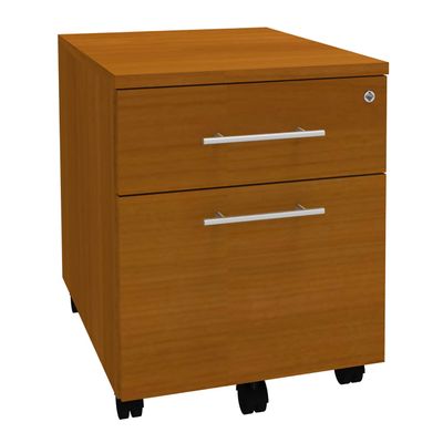 0404000124702-Caisson mobile EXPRIM/LOFTER - L43 x H56 x P60 cm - 2 tiroirs - imitation Merisier--0