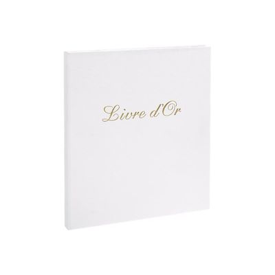 3130630049920-Exacompta - Livre d'or - 210 x 190 mm - papier blanc - uni - couverture blanche-Angle gauche-0