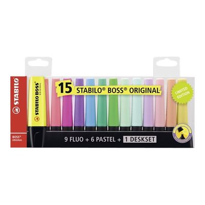 4006381517478-STABILO BOSS ORIGINAL - Pack de 15 surligneurs - couleurs assorties-Avant-7
