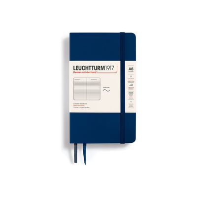 4004117468360-Leuchtturm1917 - Carnet de notes souple A6 - ligné - bleu marine-Avant-0