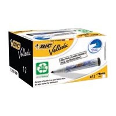 2012349432365-BIC Velleda ecolutions 1701 - Boîte de 12 marqueurs effacables rouge-Angle gauche-0