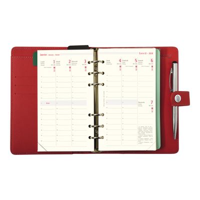 3664447061023-Oberthur ANDREA 17 - organiseur - rouge-Avant-1